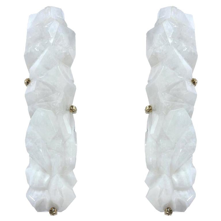 Multifaceted Rock Crystal Sconces by Phoenix