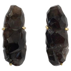 Multifaceted Smoky Rock Crystal Sconces by Phoenix