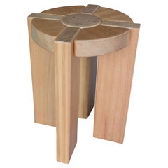 Multiflora, Stool or Side-Table, made of teak inspired by symbols.