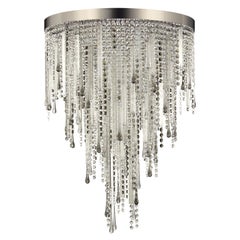 Lampada da soffitto, elementi in vetro trasparente, grigio e cristalli tagliati  da Multiforme