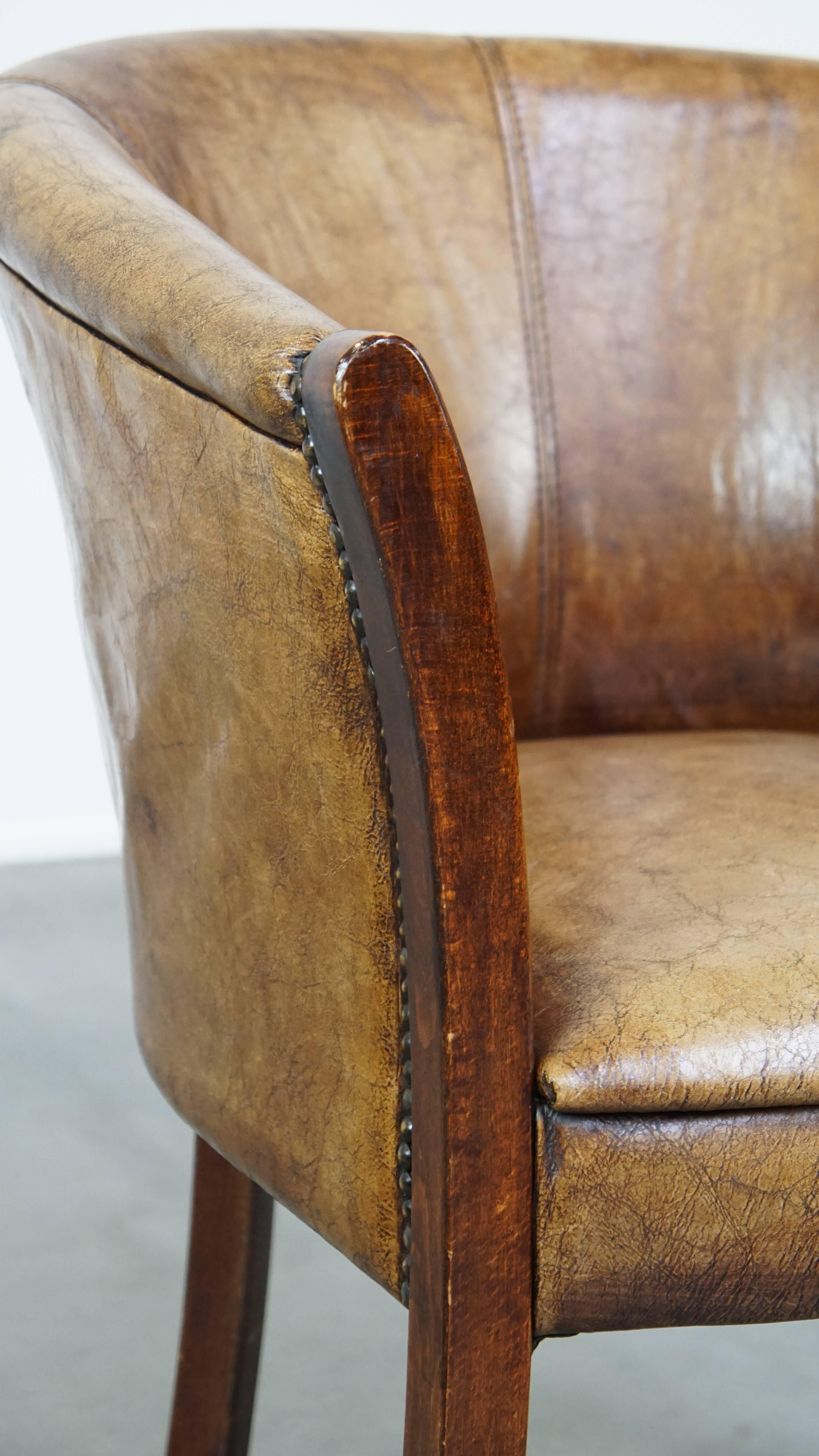 Multifunctional cowhide tub chair/side chair For Sale 4