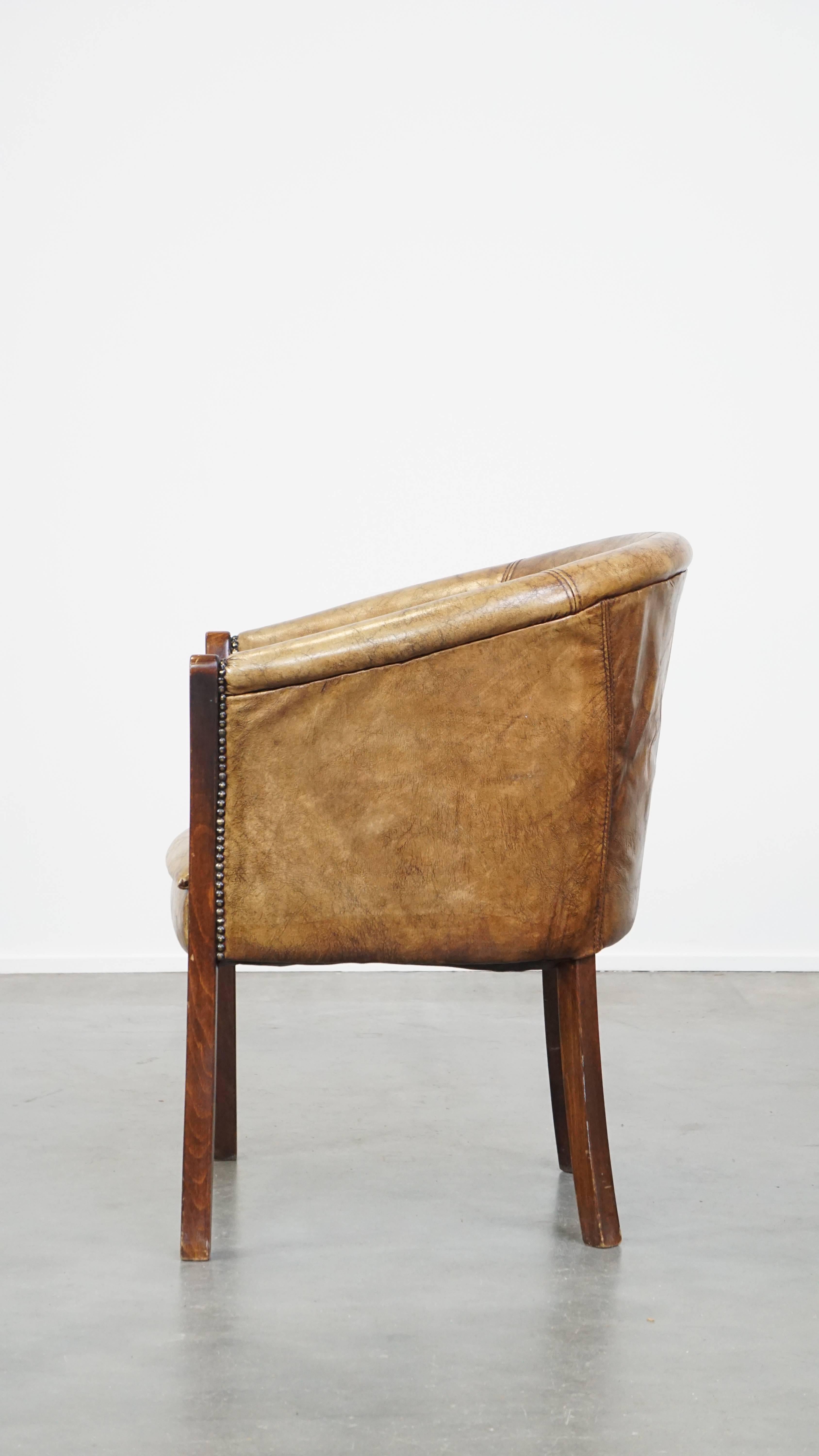 Late 20th Century Multifunctional cowhide tub chair/side chair For Sale