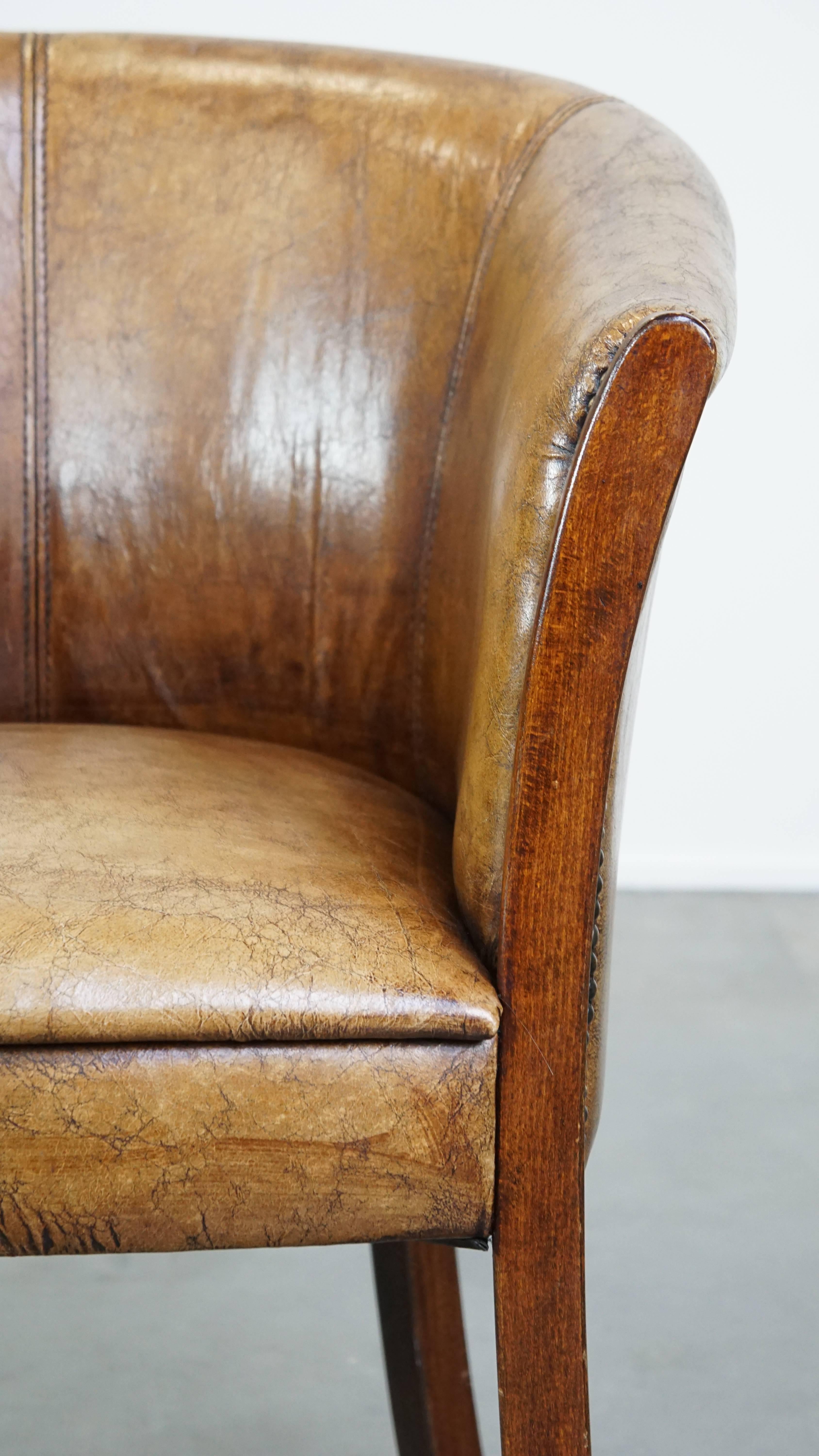 Multifunctional cowhide tub chair/side chair For Sale 3