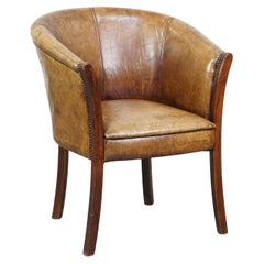 Multifunctional cowhide tub chair/side chair