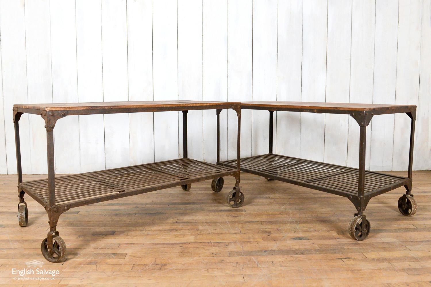 European Multifunctional Industrial Wheeled Table, 20th Century For Sale