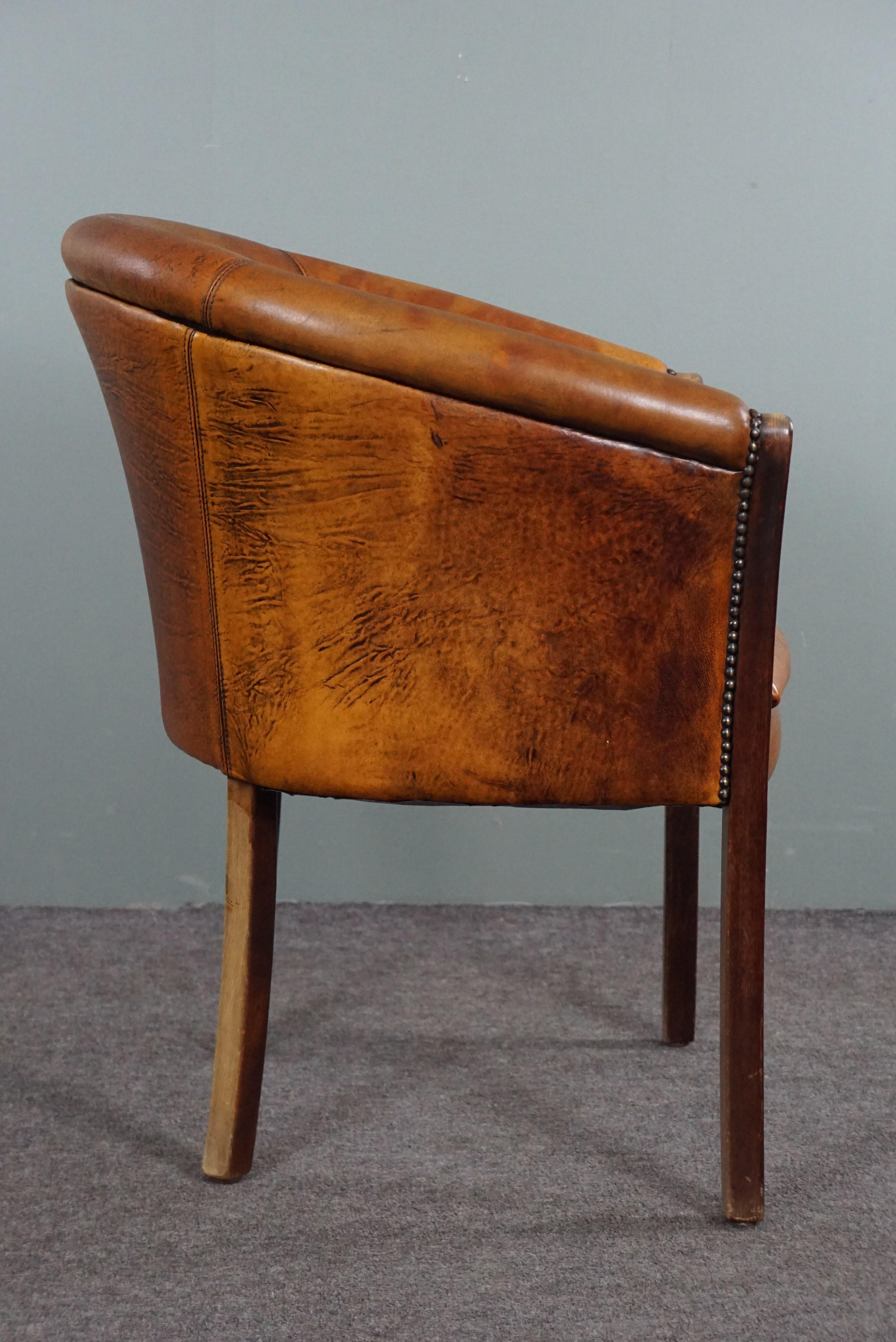 Hand-Crafted Multifunctional sheepskin side chair/tubchair For Sale