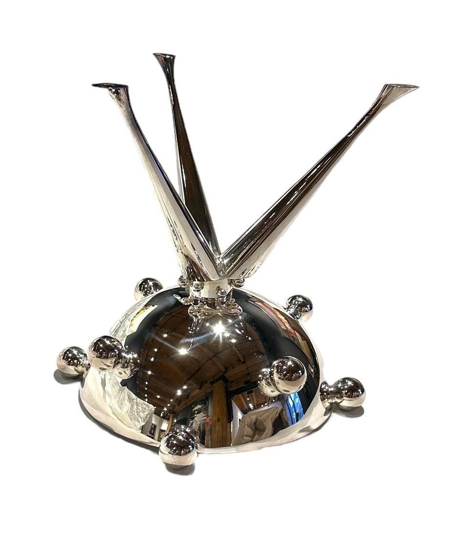Contemporary Multifunctional Silver Vessel, Sculptural Object by Raju Peddada - 
