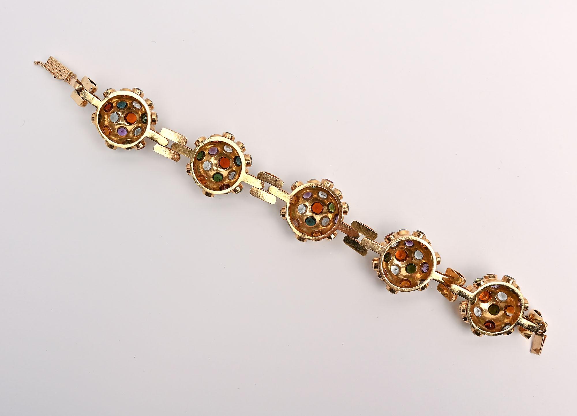 Mixed Cut Multigem Sputnik Bracelet