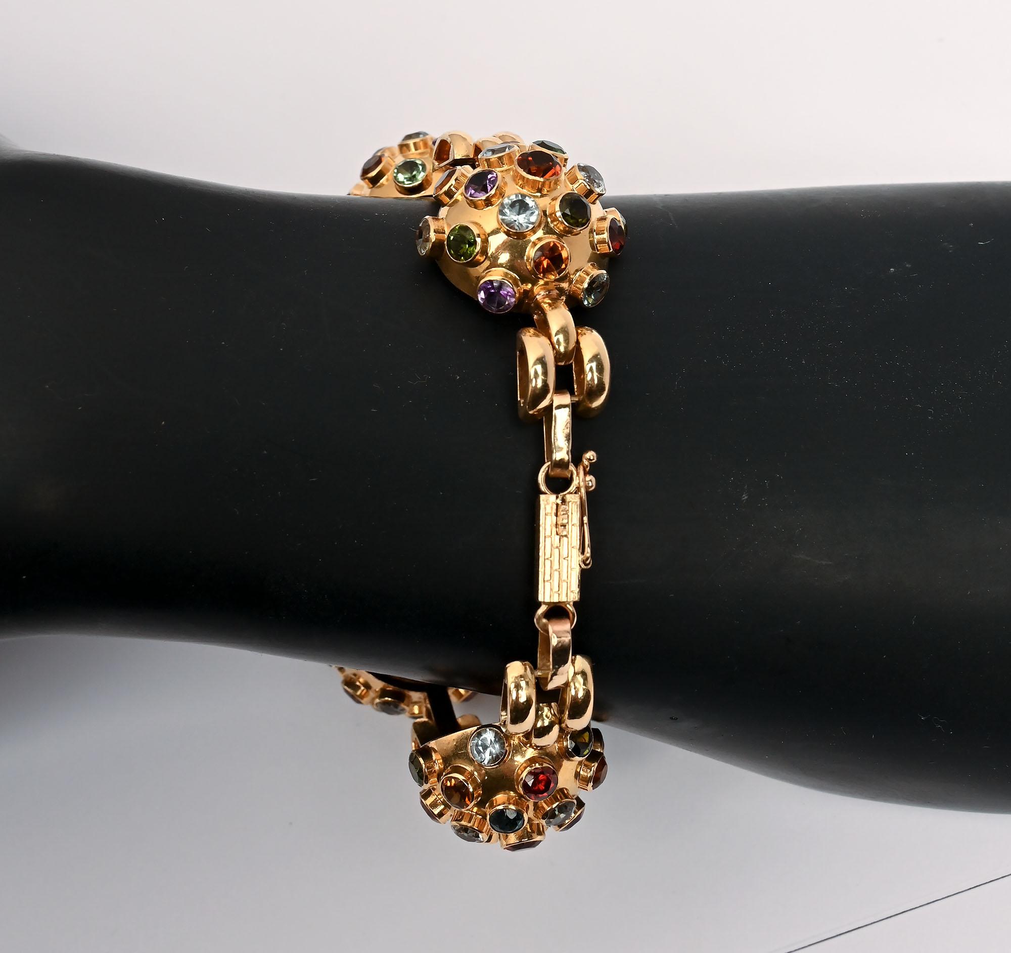 Multigem Sputnik Bracelet In Excellent Condition In Darnestown, MD