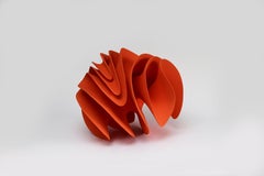 Mehrschichtige abstrakte orangefarbene Skulptur, Merete Rasmussen