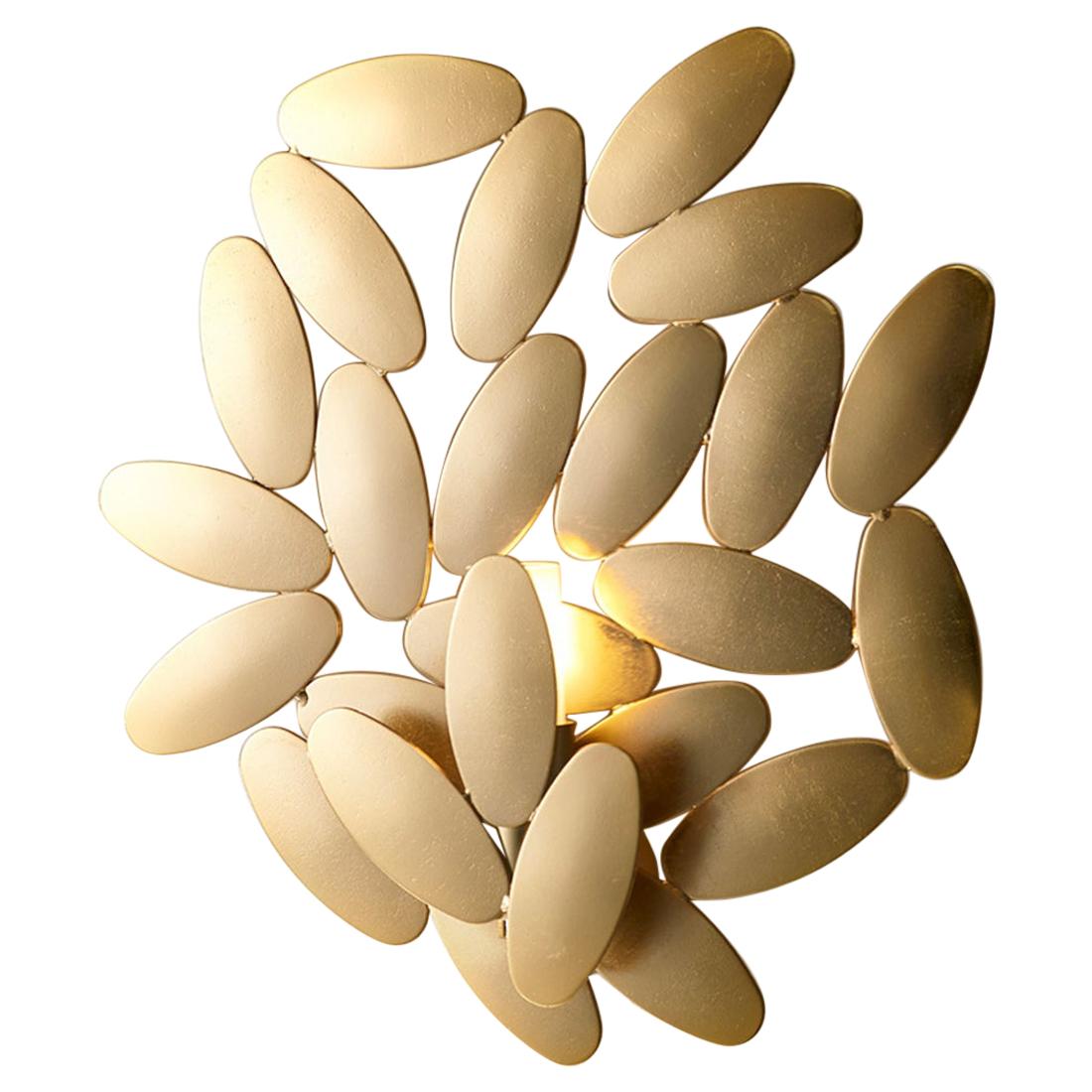 Multileaves Gold Wall Lamp For Sale
