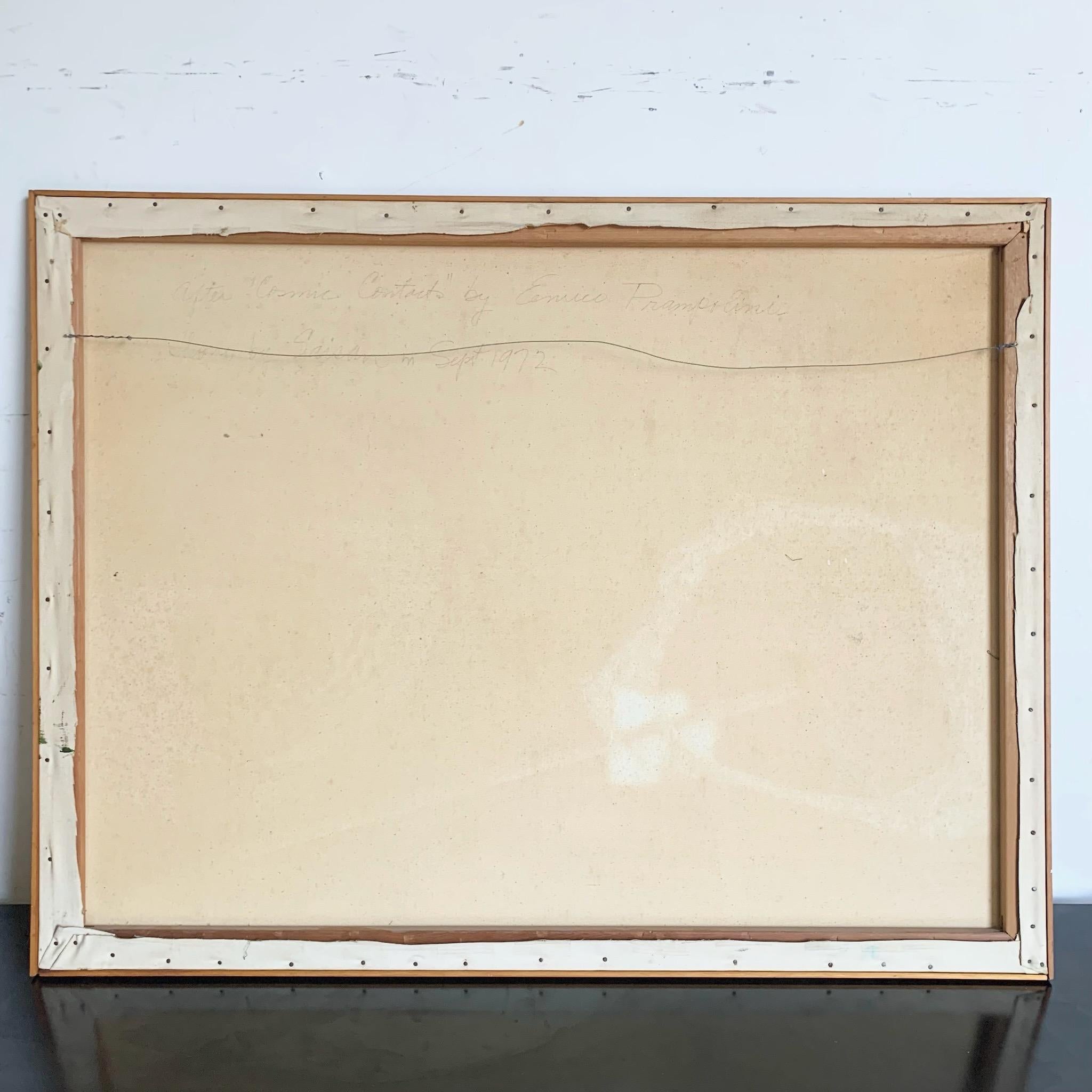 Tangenti Cosmiche con cornice multimediale, dipinte da Saisan 1972 in vendita 4