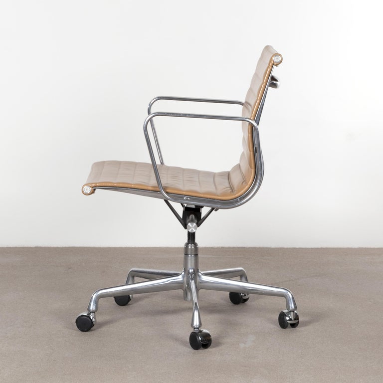 Multiple Eames Management Office Chair in Cognac Leather for Herman