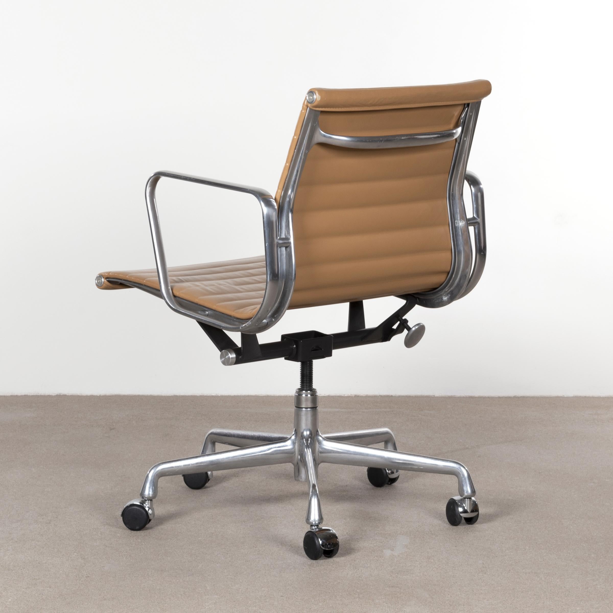 American Multiple Eames Management Office Chair in Cognac Leather for Herman Miller