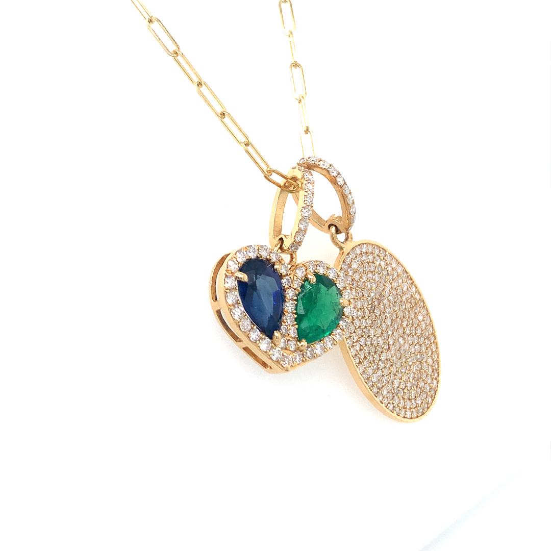 Multiple gold diamonds pendant necklace For Sale 1