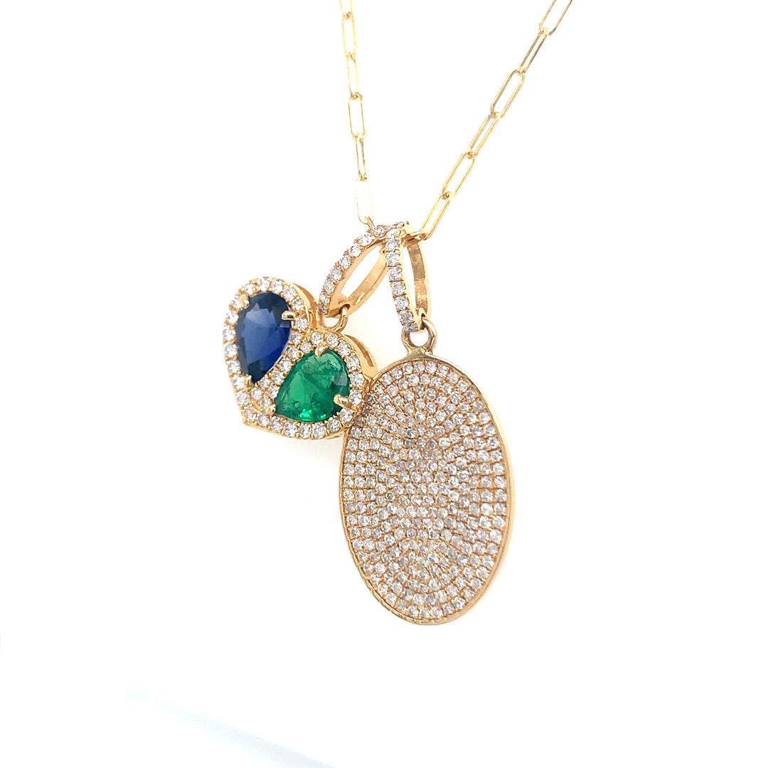 Multiple gold diamonds pendant necklace For Sale 2