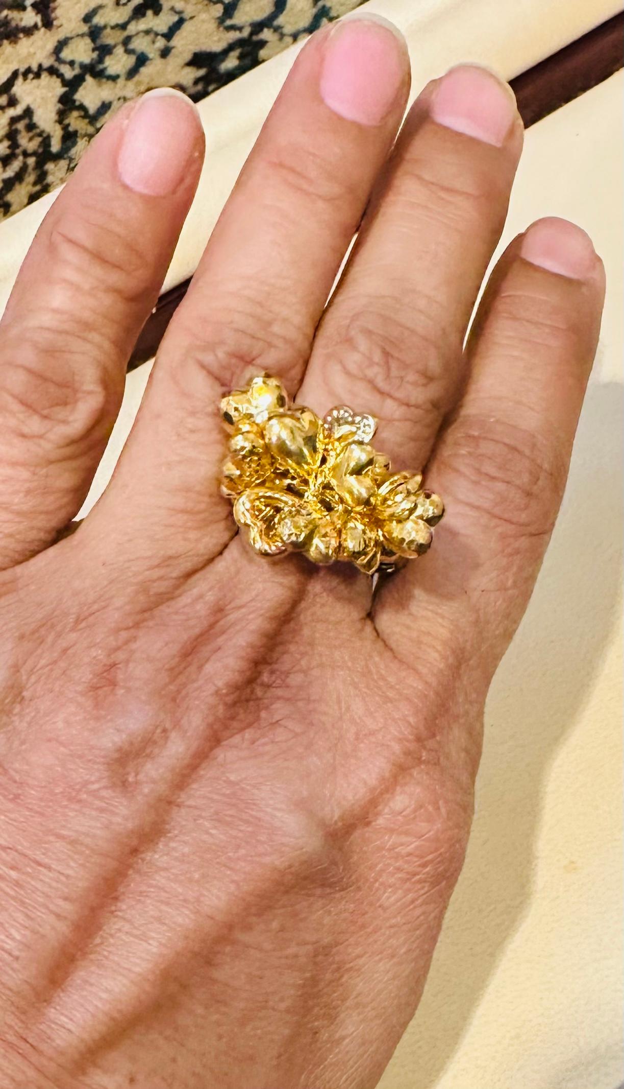 Multiple  Bague flottante en or jaune 14 carats 4,1 gm avec breloque en forme de cœur, taille 5,5 en vente 9