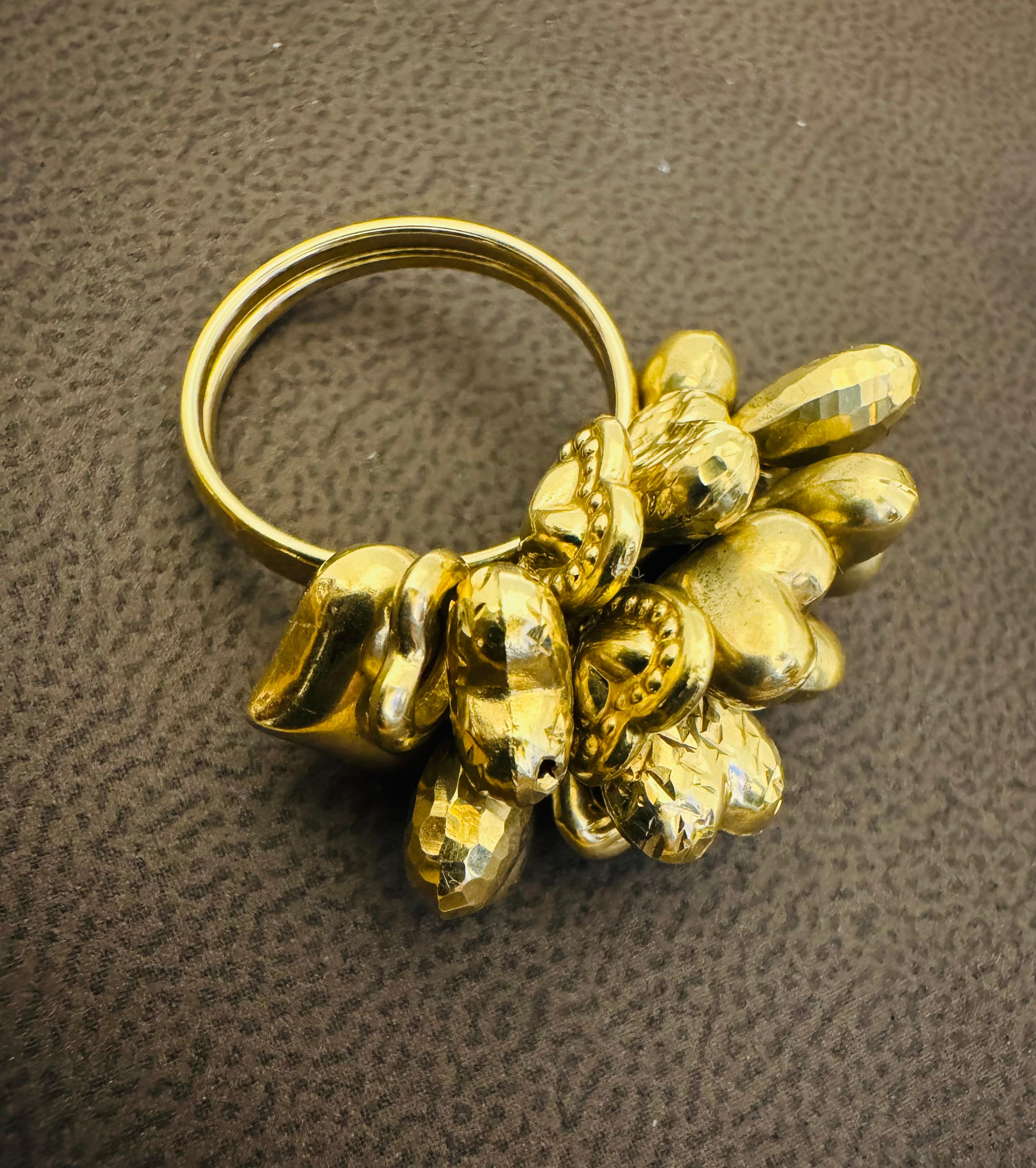 Multiple  Bague flottante en or jaune 14 carats 4,1 gm avec breloque en forme de cœur, taille 5,5 en vente 12
