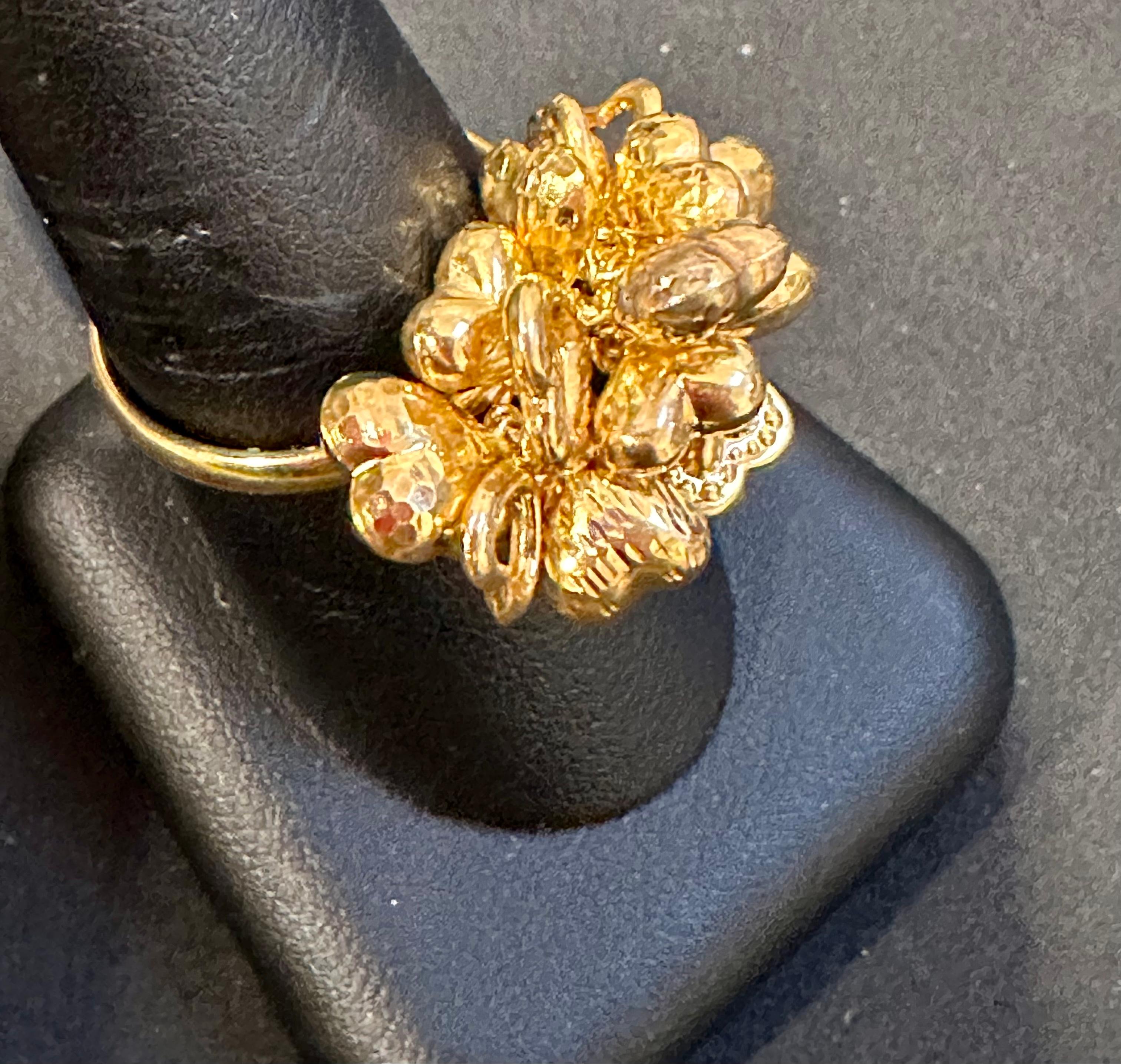 Multiple  Bague flottante en or jaune 14 carats 4,1 gm avec breloque en forme de cœur, taille 5,5 en vente 2