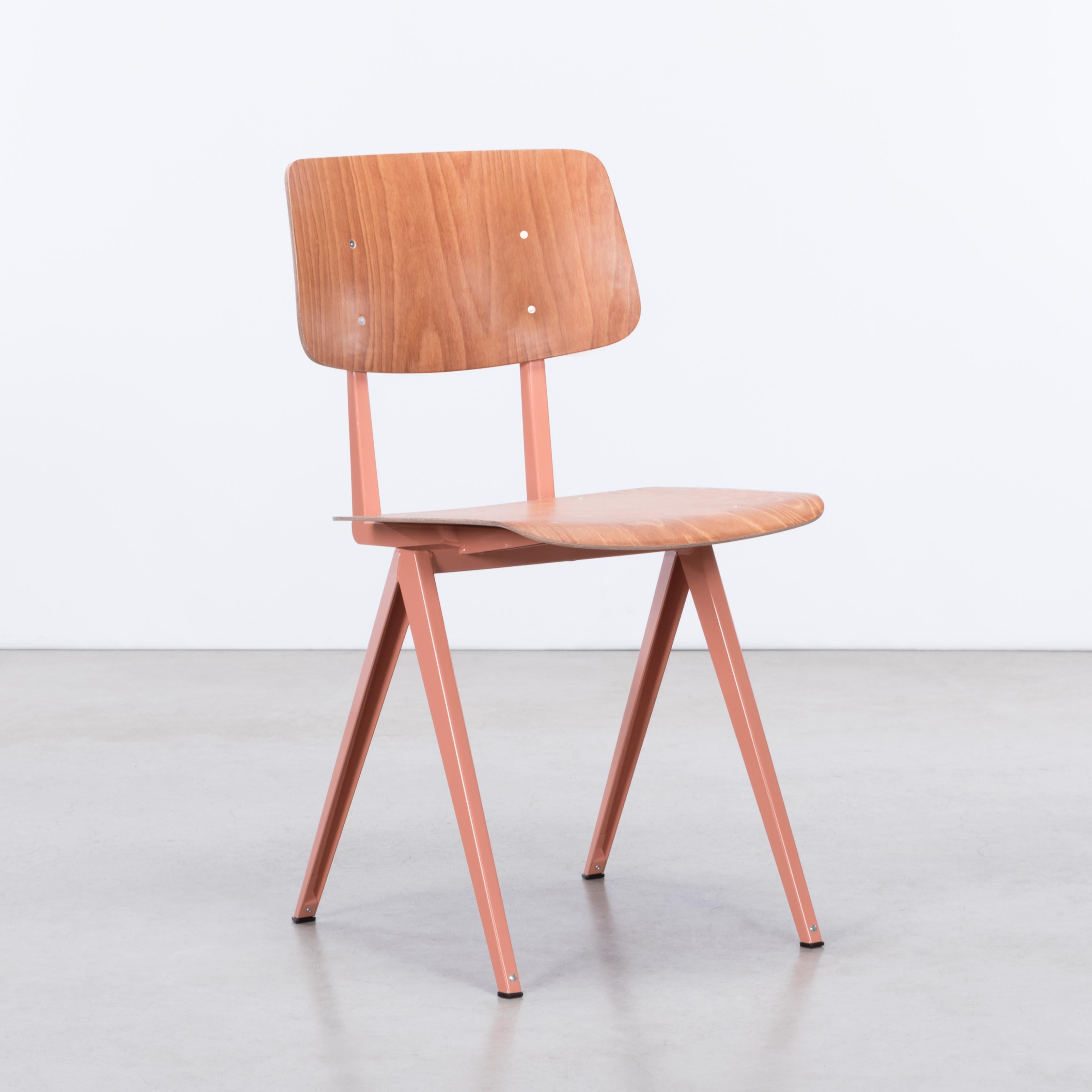 Functional / Industrial Galvanitas S16 plywood chairs in the style of Prouvé. Frames are made of folded sheet steel and seat / backpanel of resin plywood. Various colors, quantities and bespoke service available. In stock and ready to ship worldwide