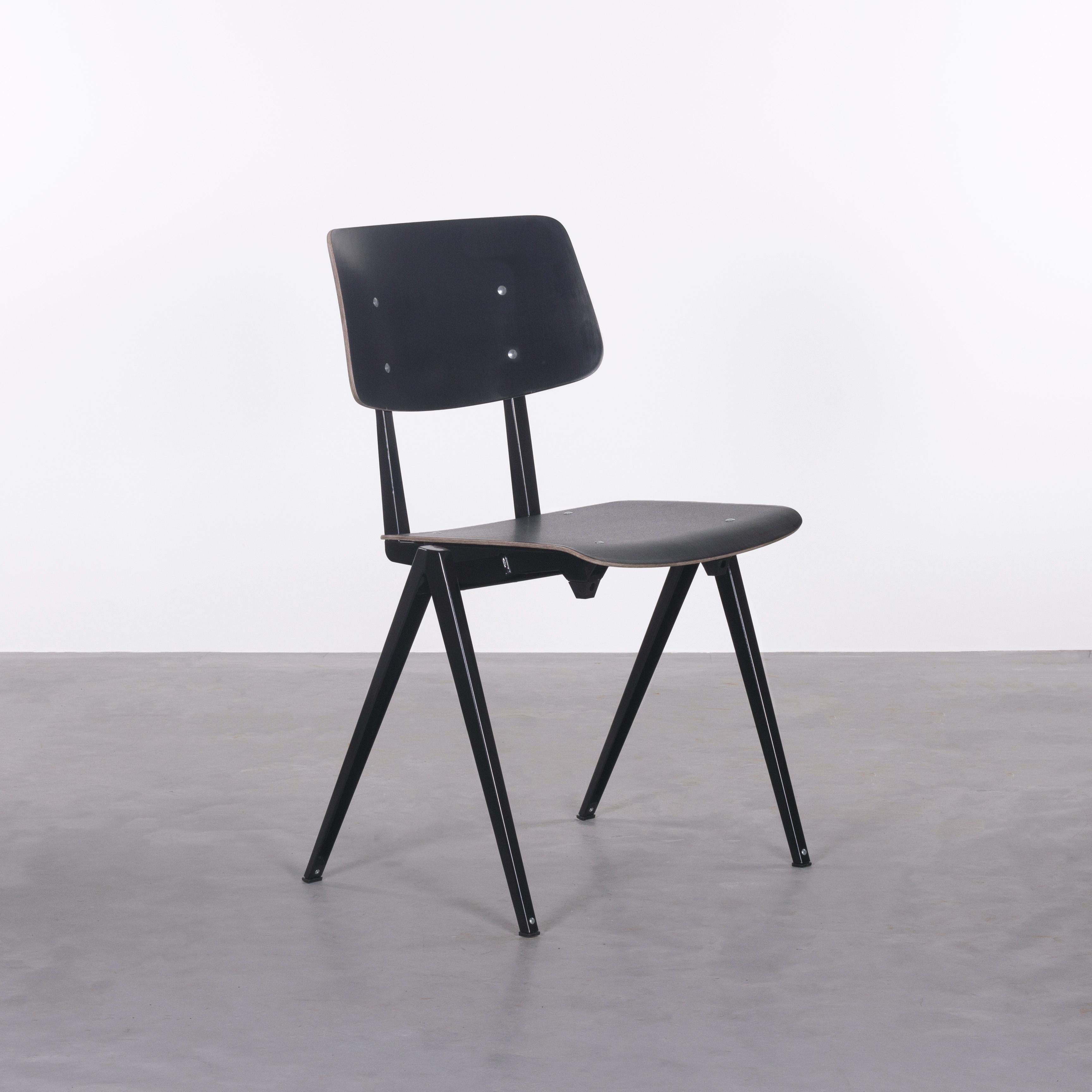 Metal Multiple Industrial Galvanitas S21 Stackable Dining Chairs in Black, Netherlands