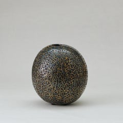 Multiple Layer Textured Urushi Lacquer Small Husk Vase by Alexander Lamont