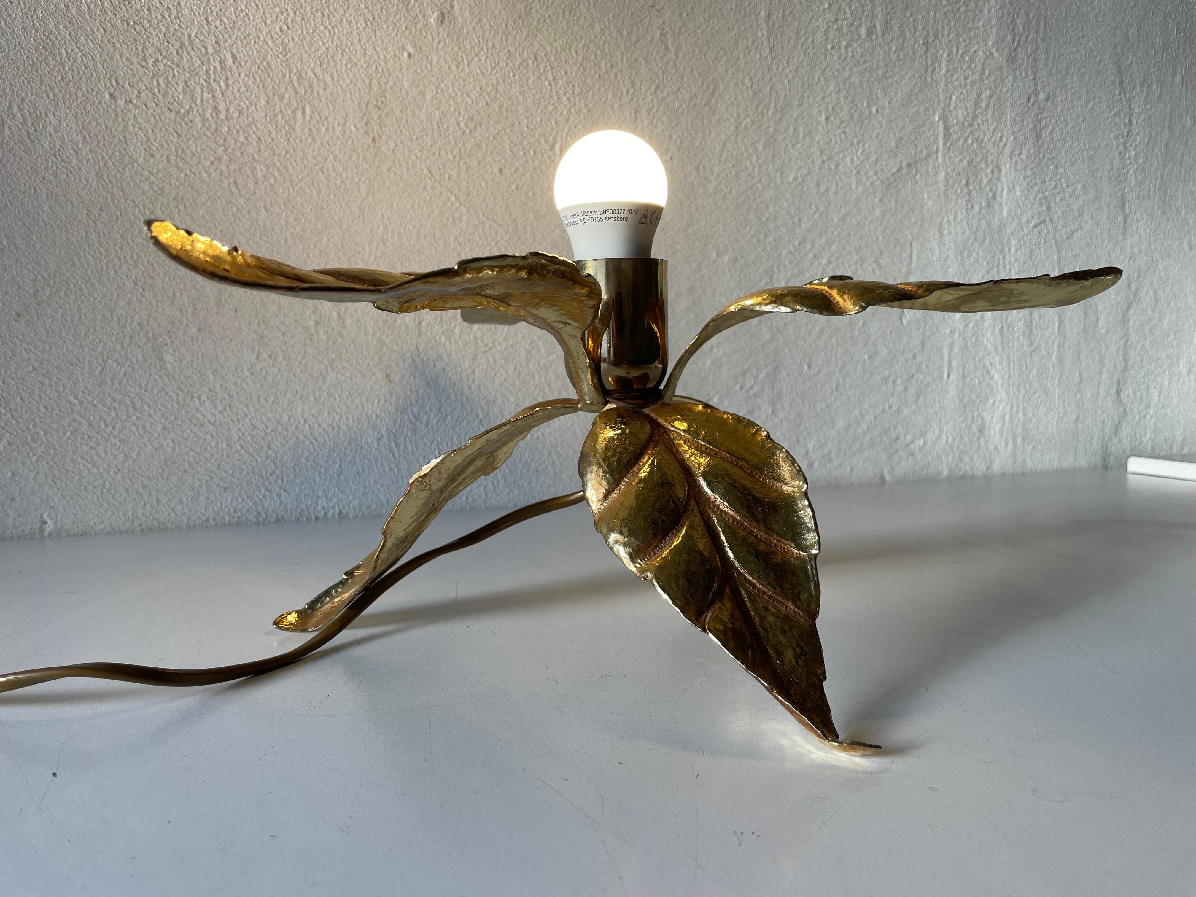 Multiple Leaf Design Brass Table Lamp by Willy Daro for Massive, 1960s, Germany 6