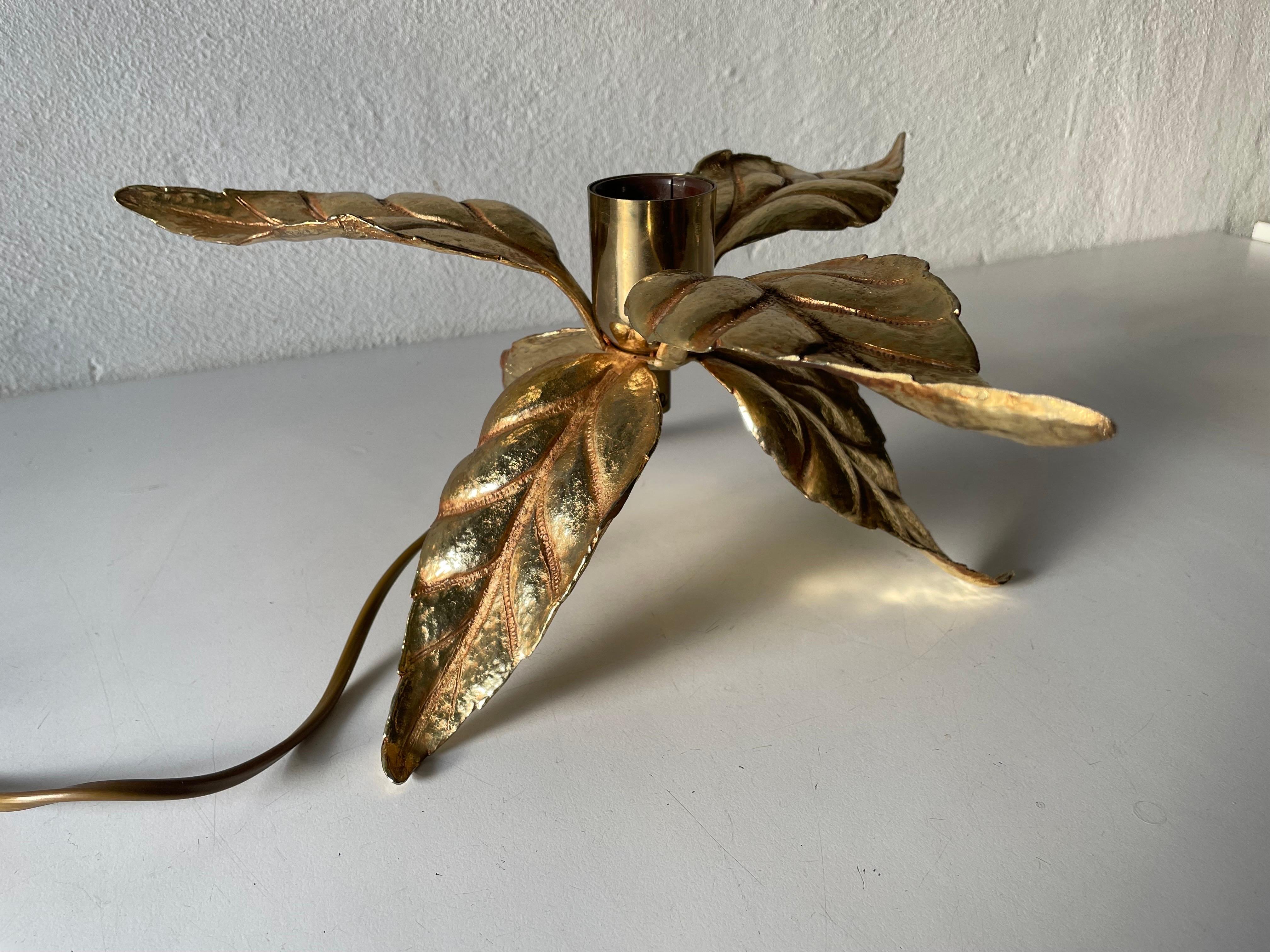 Multiple Leaf Design Brass Table Lamp by Willy Daro for Massive, 1960s, Germany 1