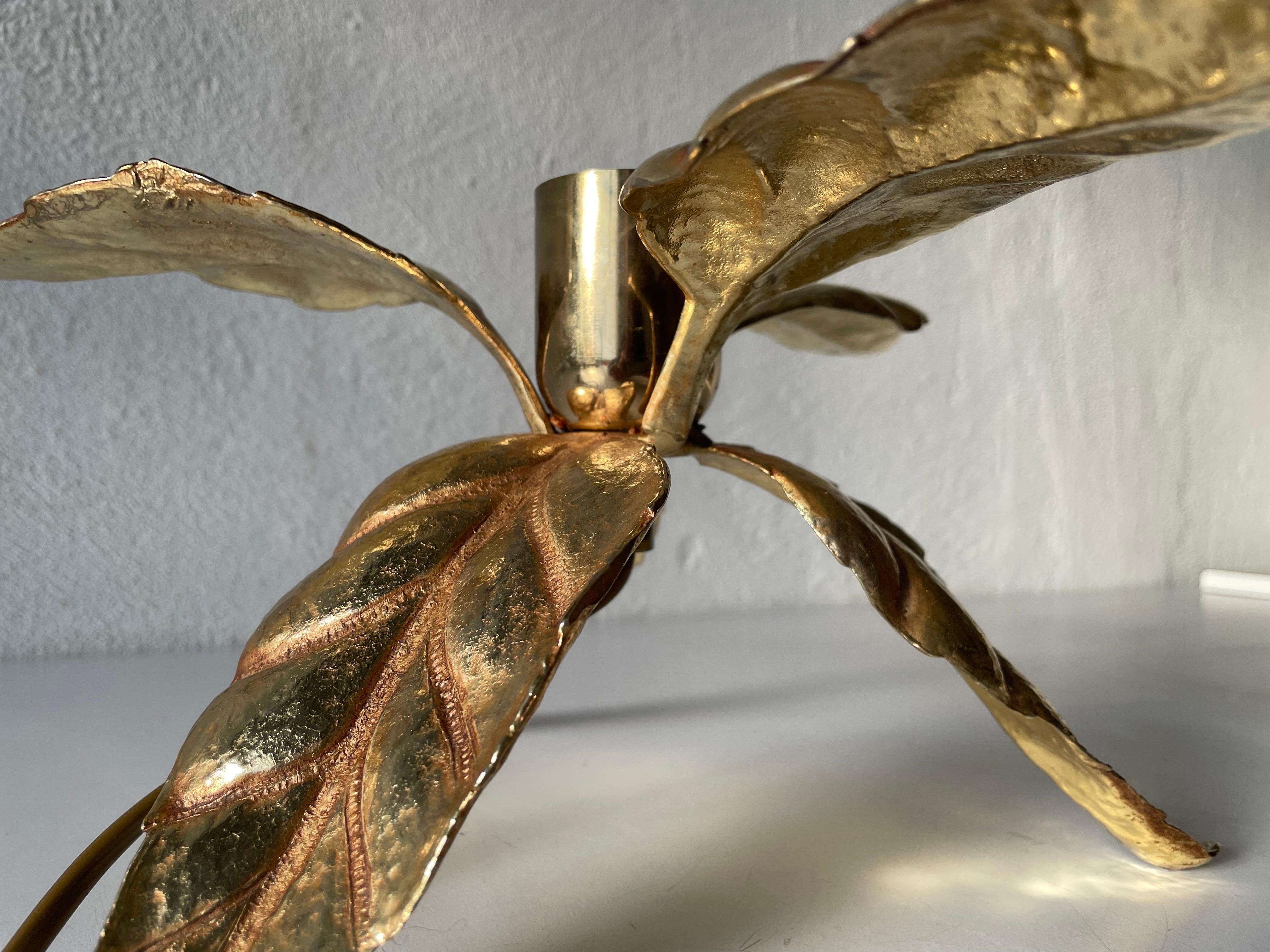 Multiple Leaf Design Brass Table Lamp by Willy Daro for Massive, 1960s, Germany 2