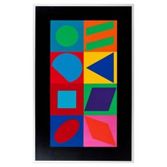 Mehrfach auf Metall von Victor Vasarely Geometrische Komposition, signiert, Frankreich, 1980