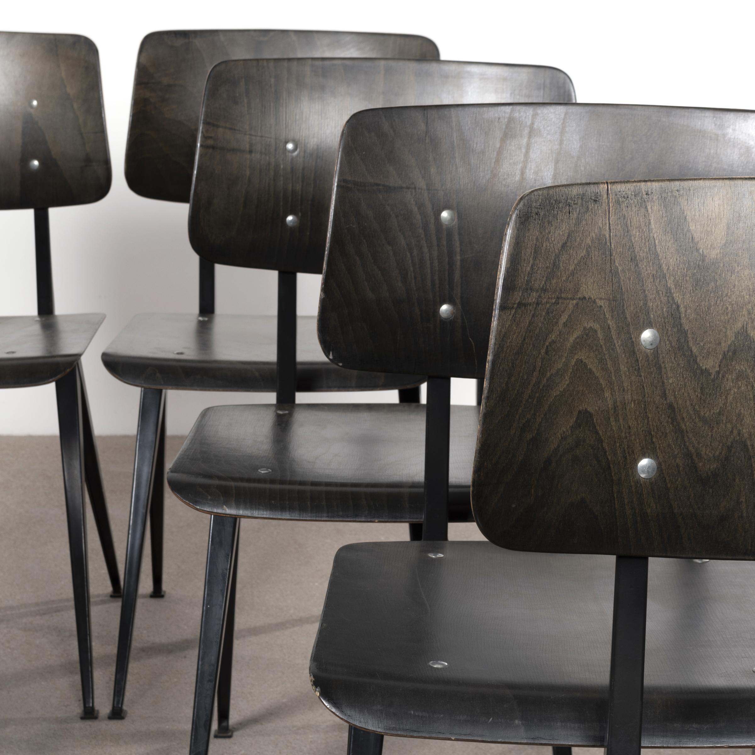 Multiple vintage Galvanitas Plywood Chairs S16 dark ebony, Netherlands 2