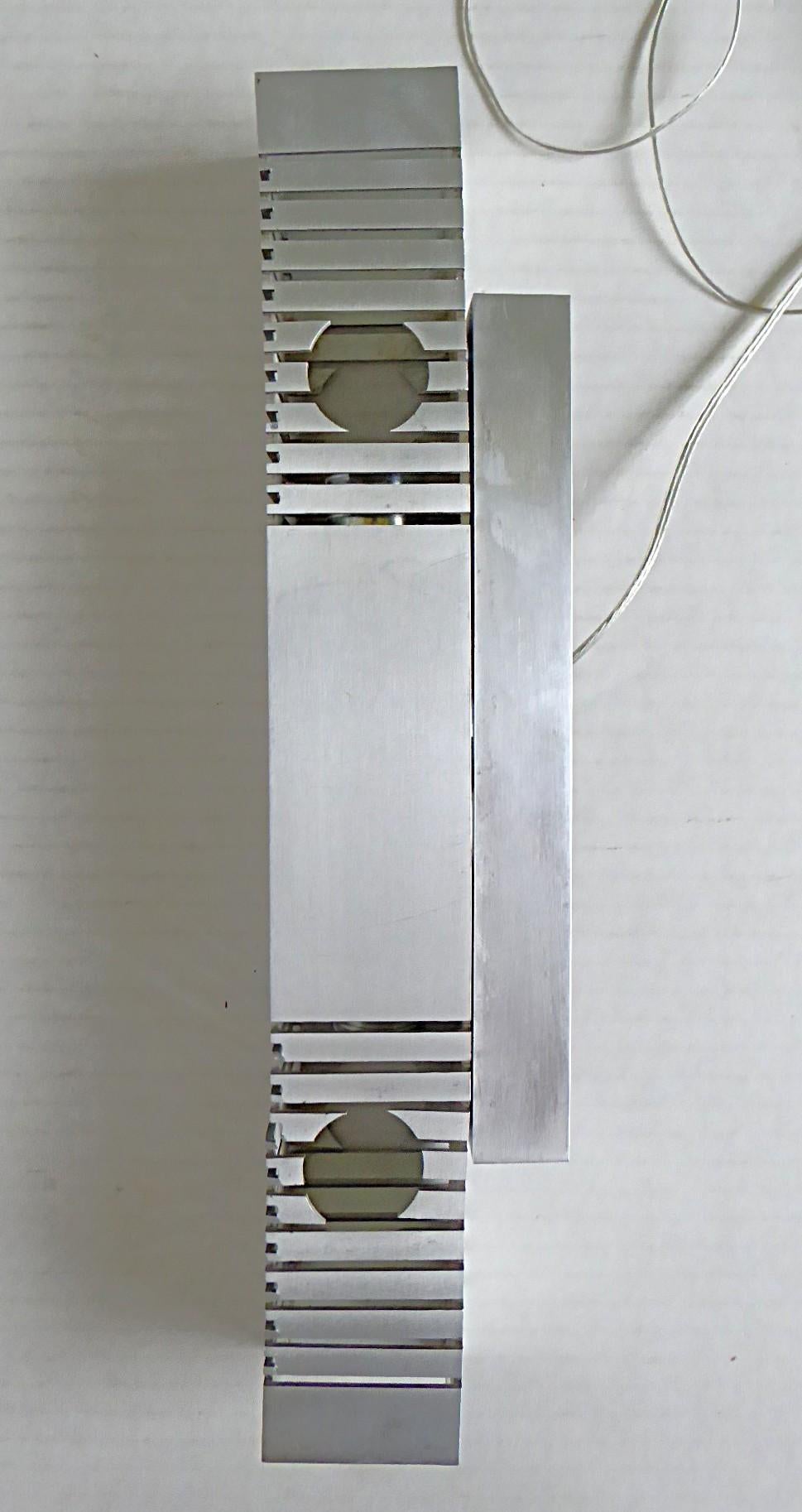 Mid-Century Modern Multiples 1960s Minimalist Space Modern Aluminum European Sconces - 3 available For Sale