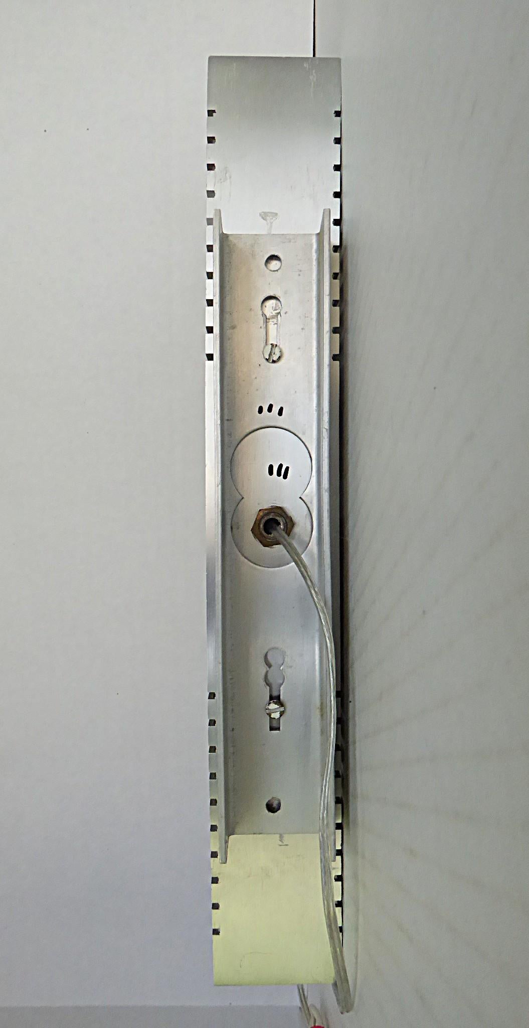 Multiples 1960s Minimalist Space Modern Aluminum European Sconces - 3 available In Good Condition For Sale In Miami, FL
