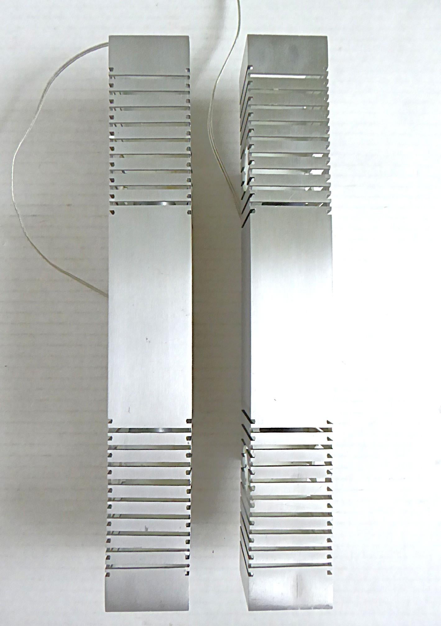 Mid-20th Century Multiples 1960s Minimalist Space Modern Aluminum European Sconces - 3 available For Sale