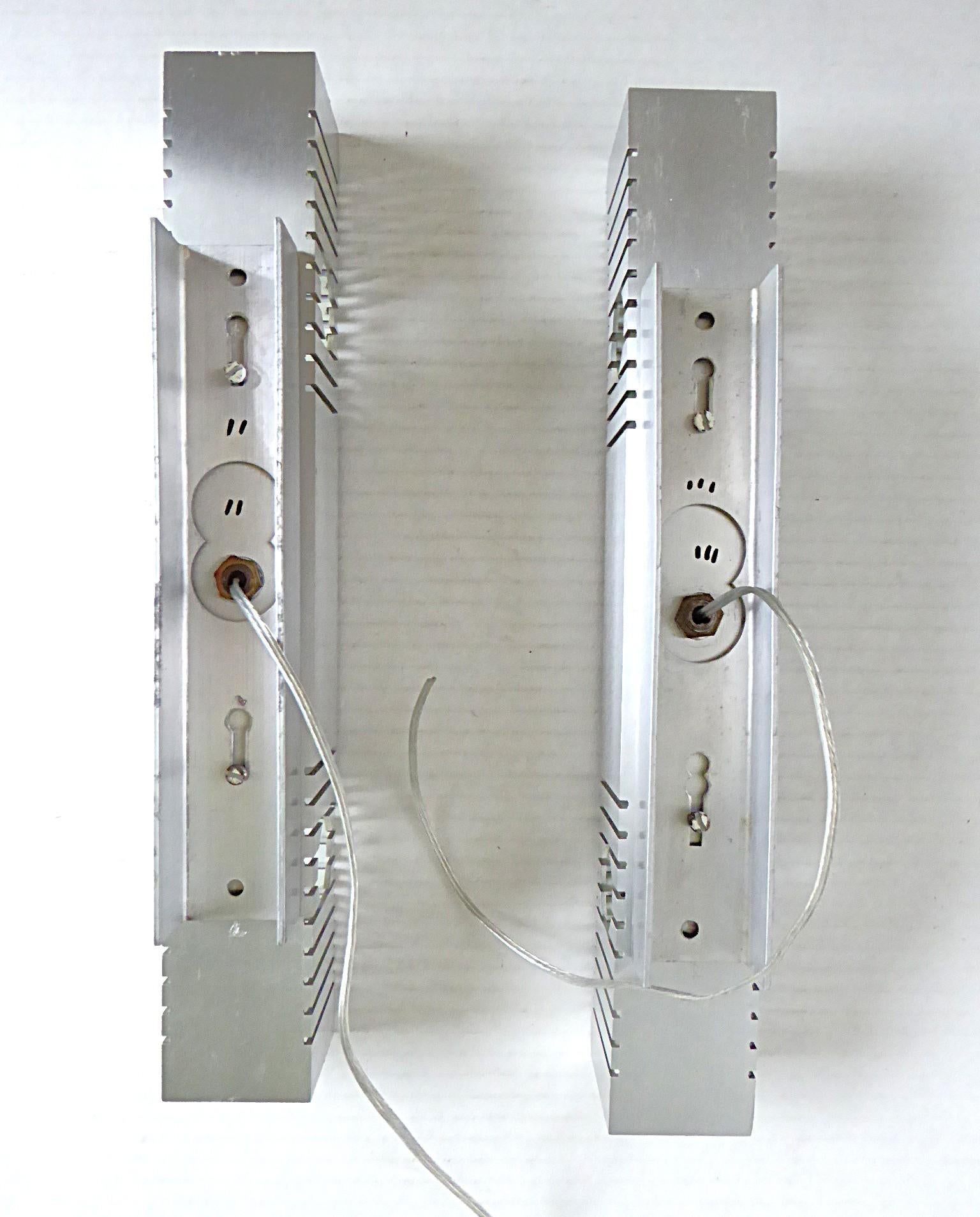 Multiples 1960s Minimalist Space Modern Aluminum European Sconces - 3 available For Sale 3