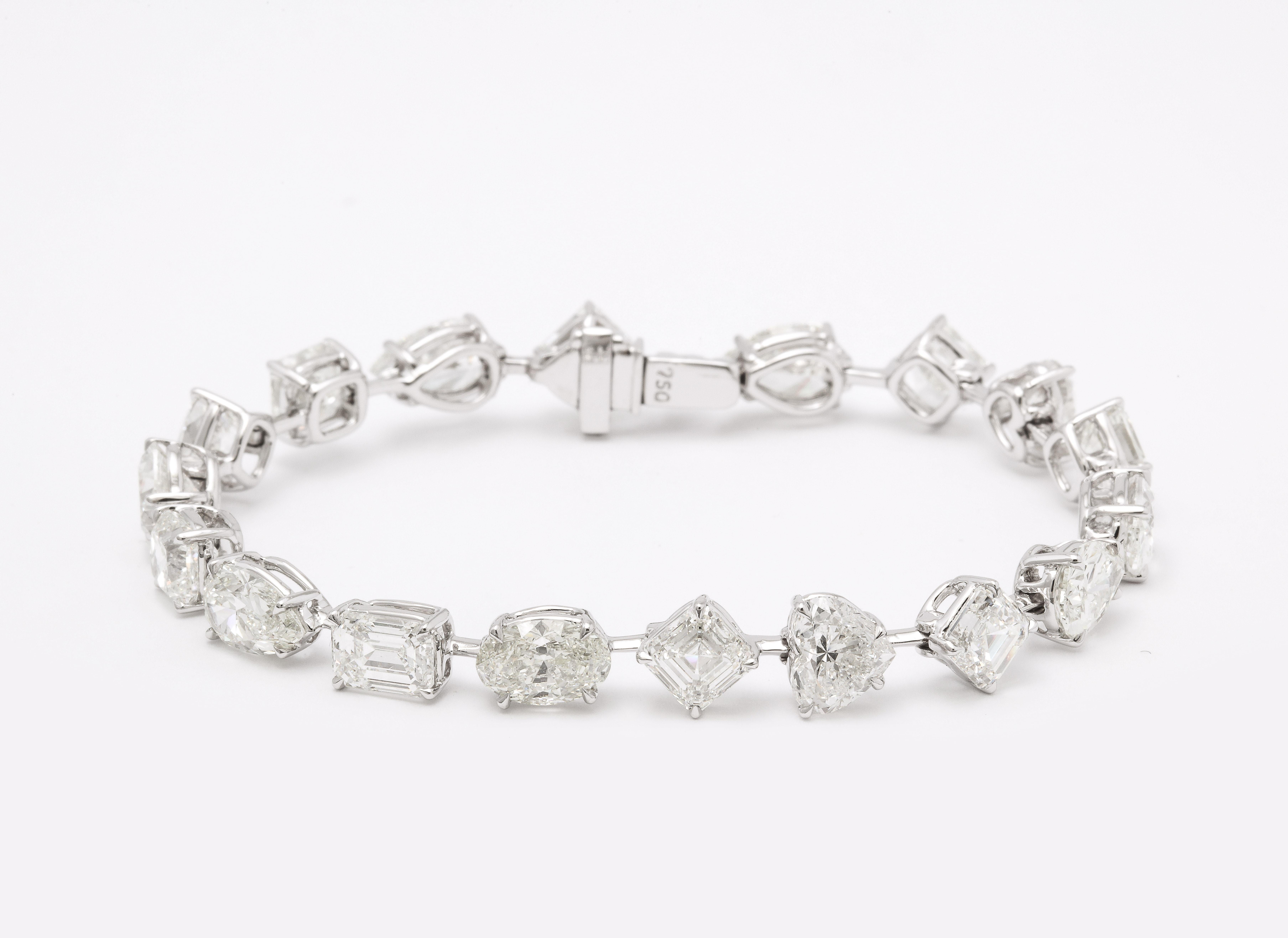 multi shape diamond bracelet