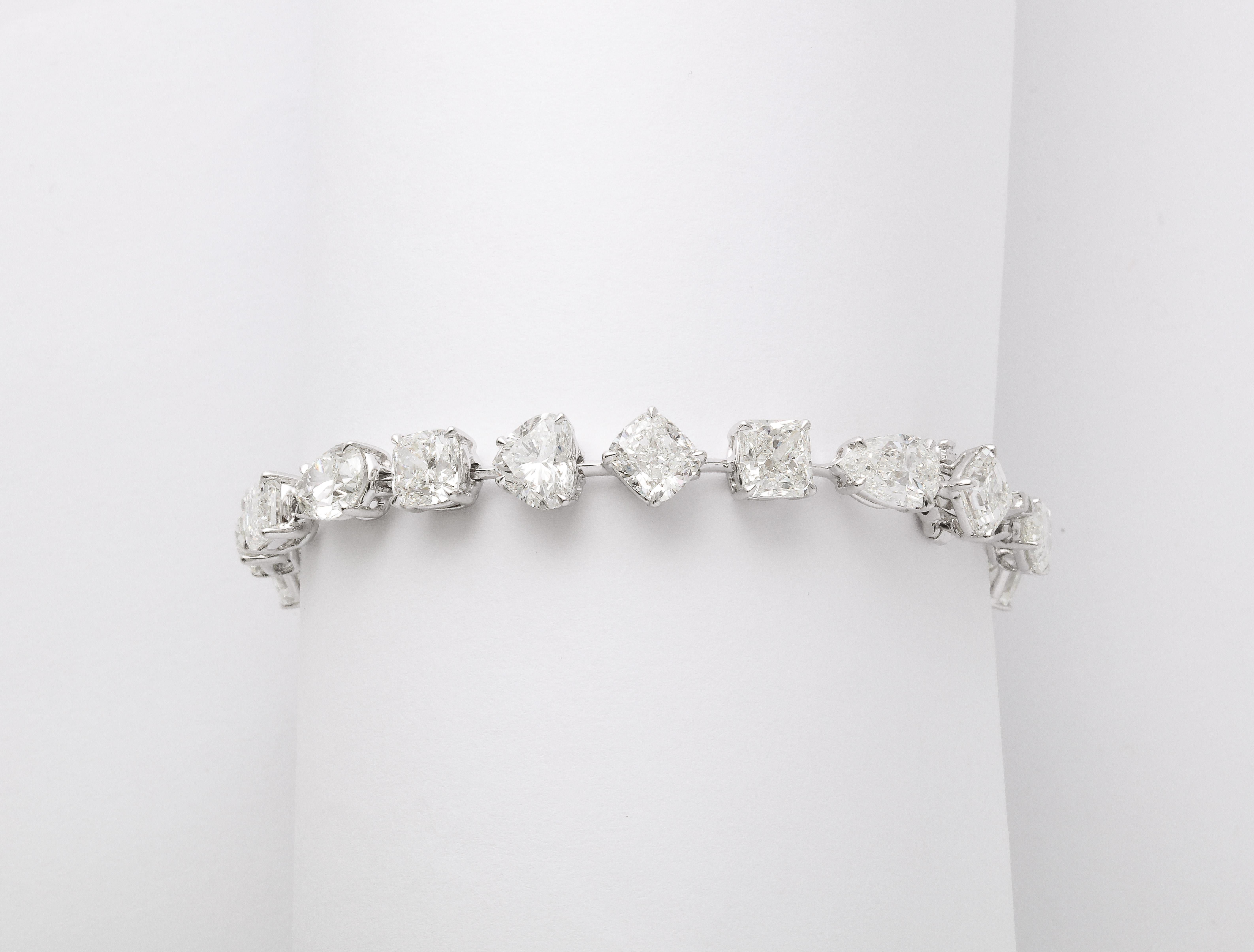 Multishape Diamond Bracelet In New Condition In New York, NY