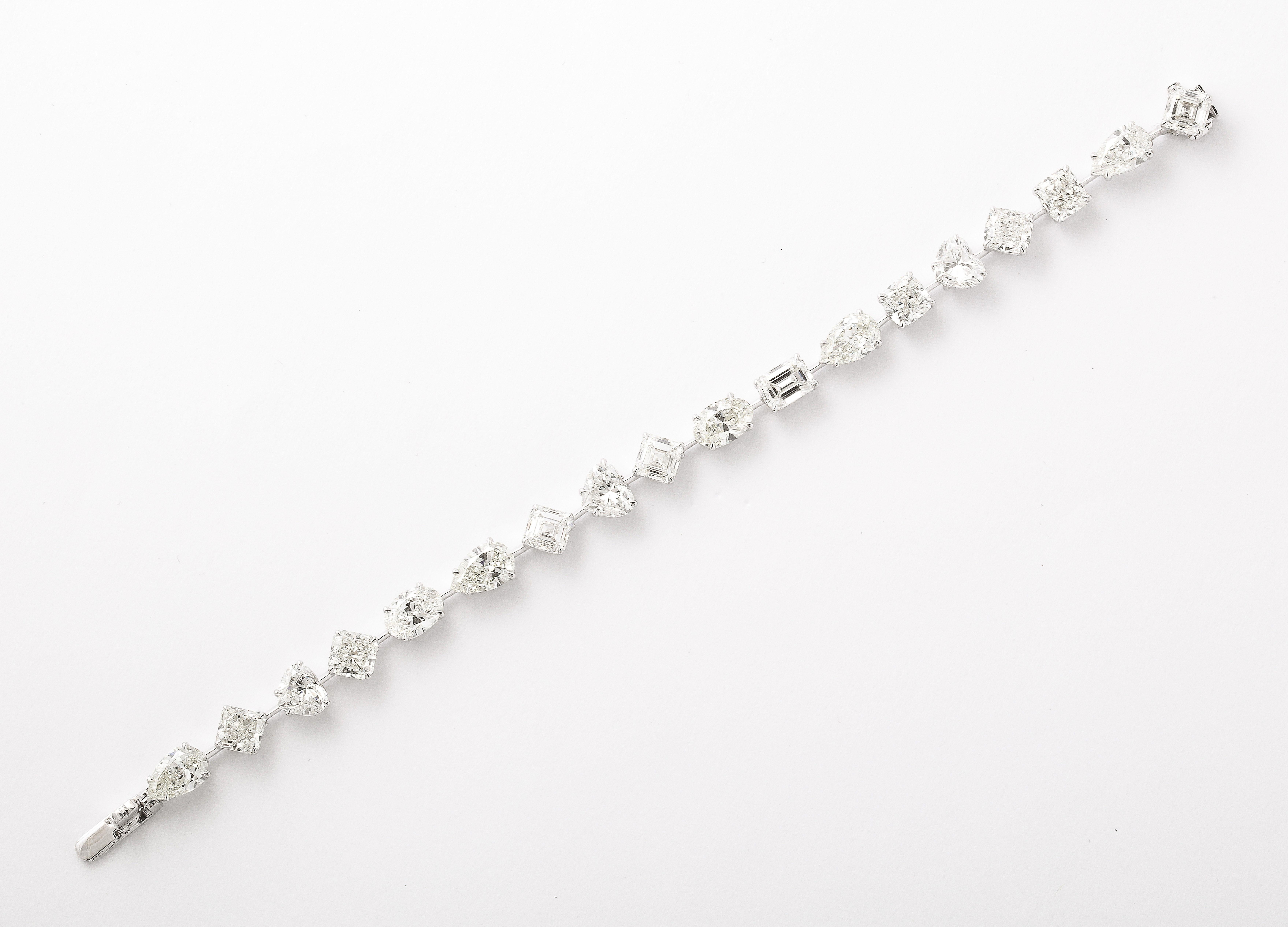 Women's or Men's Multishape Diamond Bracelet