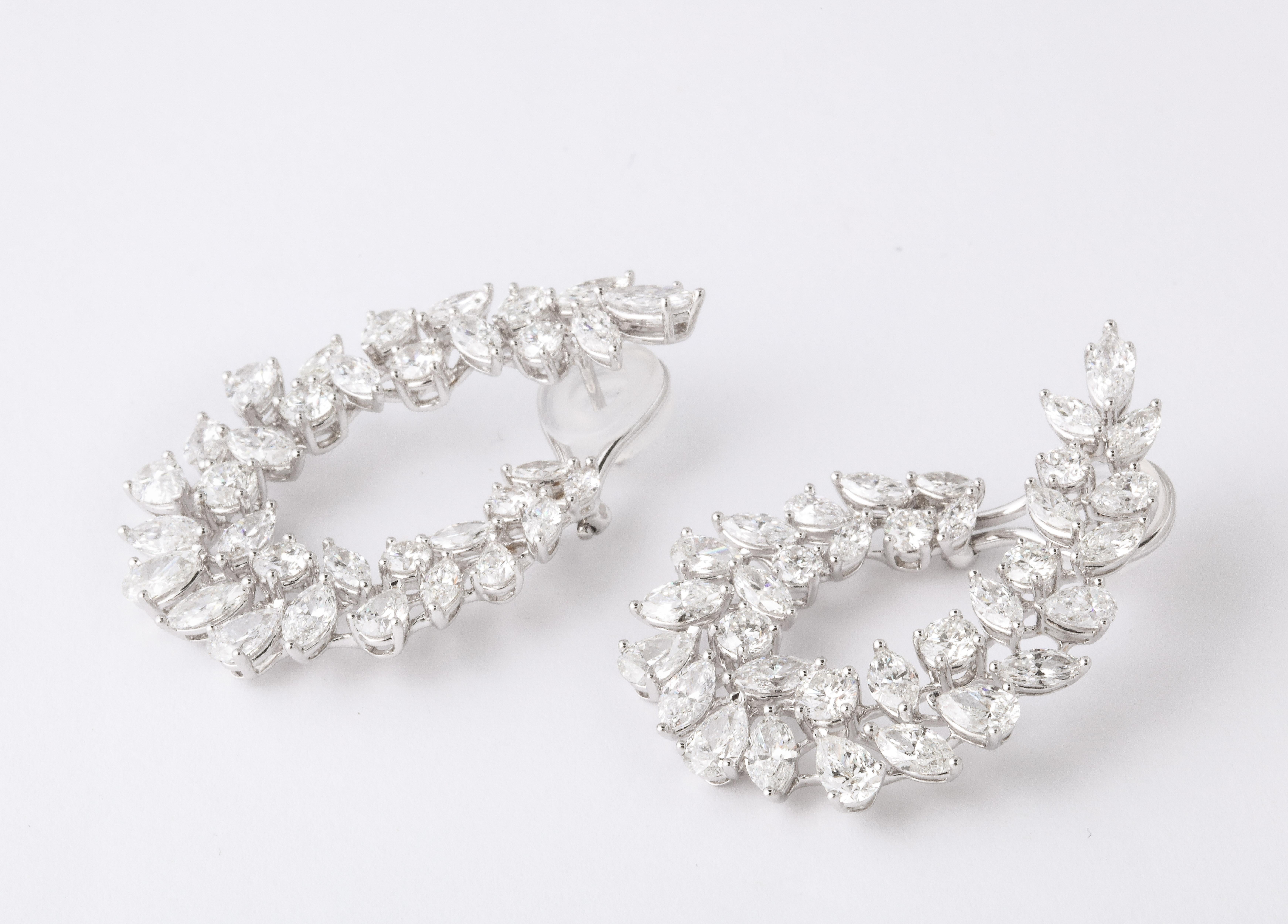 Multishape Diamond Swirl Earring For Sale 6