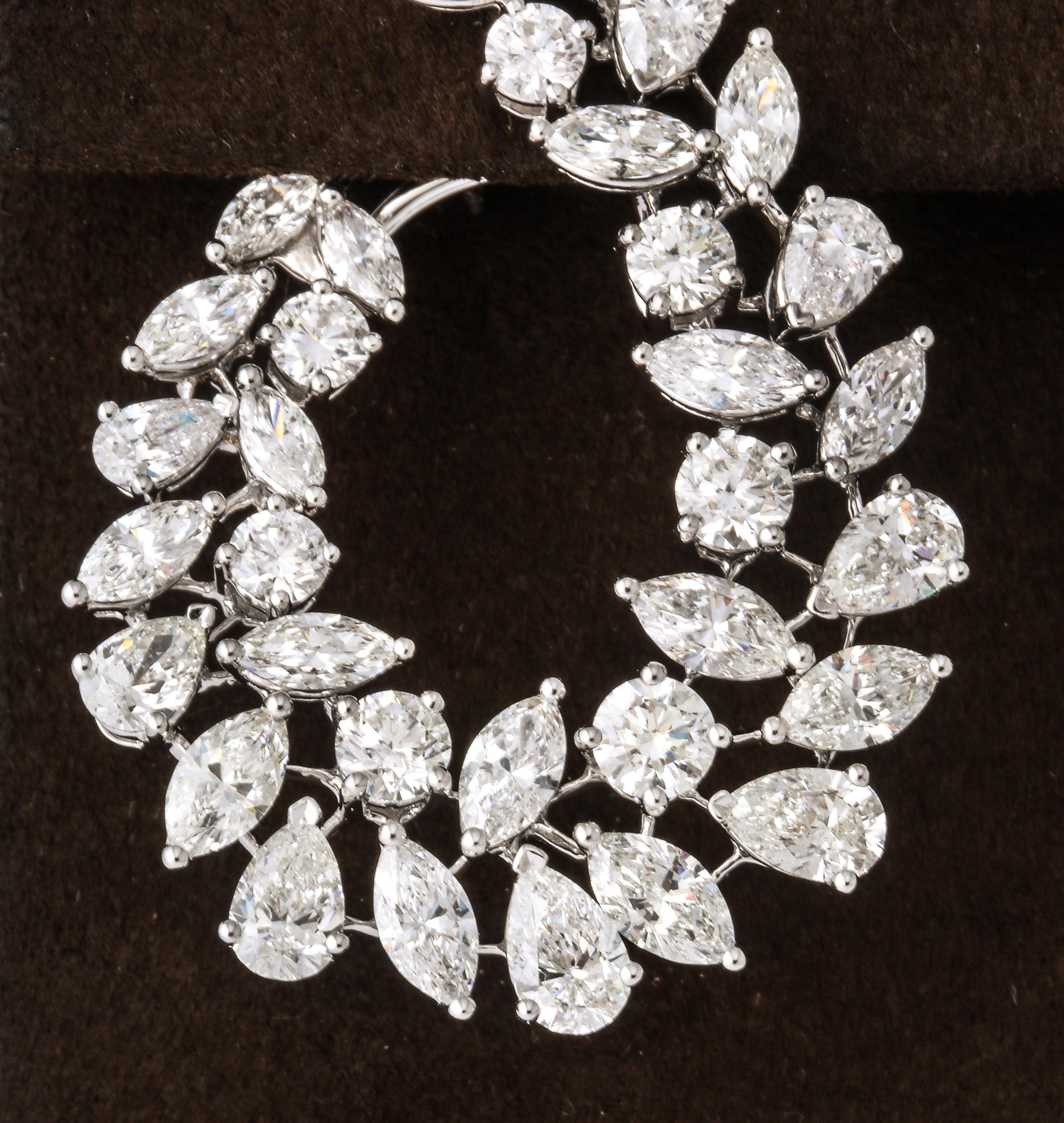 Multishape Diamond Swirl Earring In New Condition For Sale In New York, NY