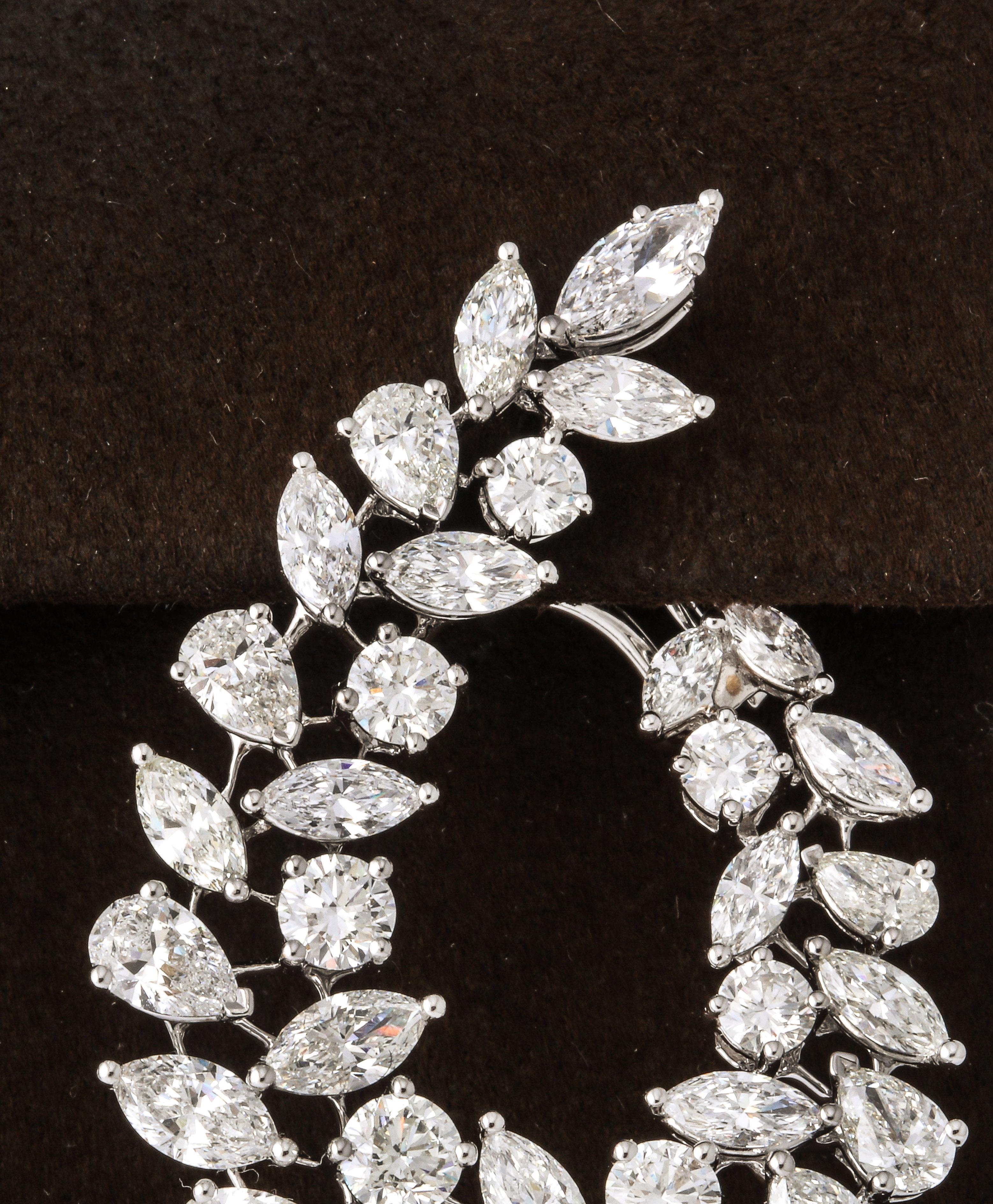 Women's Multishape Diamond Swirl Earring For Sale