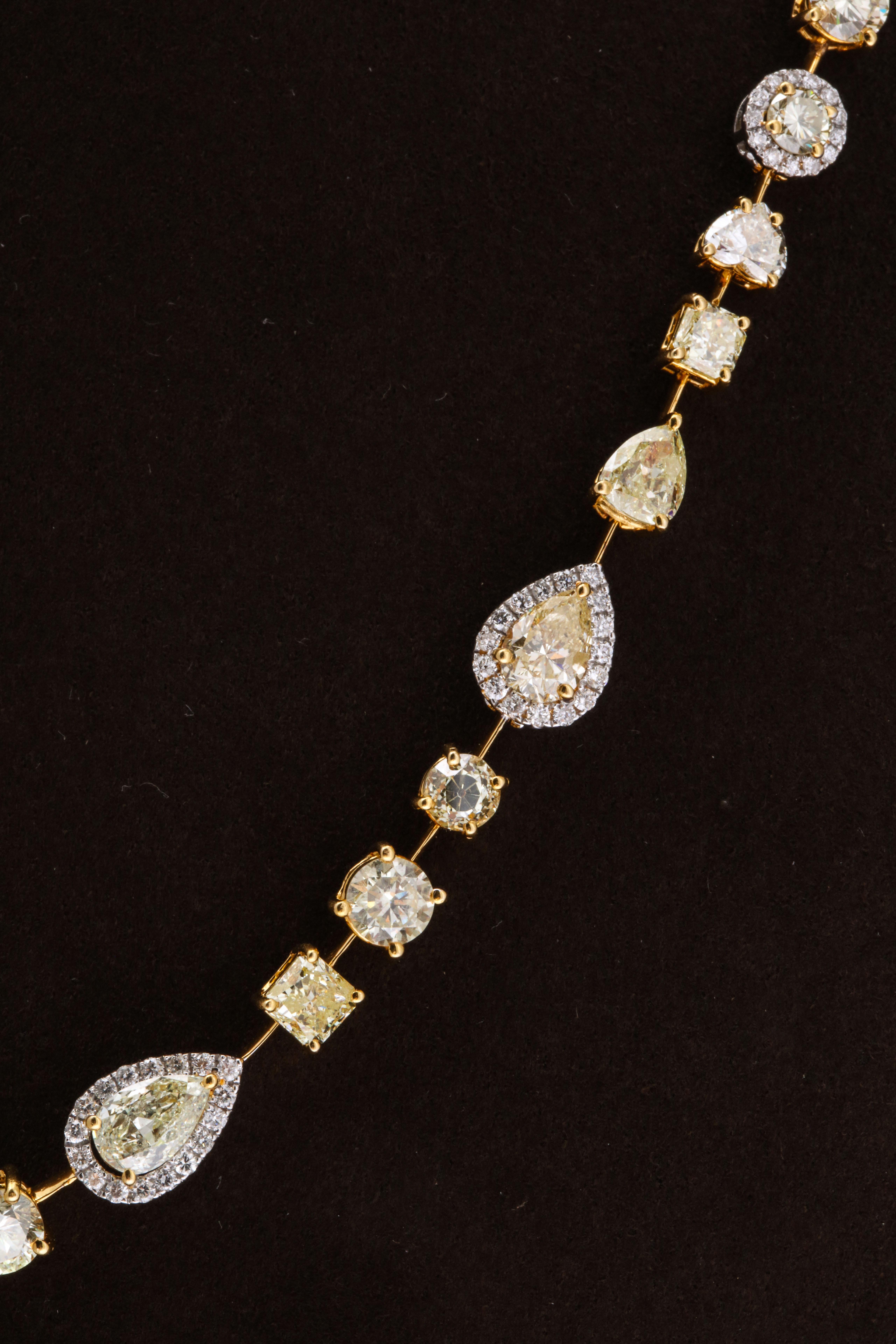 Multishape Yellow and White Diamond Necklace 3