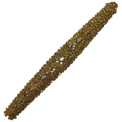 Multishape Yellow Diamond and White Diamond Cluster Bracelet