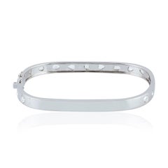 Multishaped Rose Cut Diamonds Cushion Shaped Bangle Set In 18K White Gold