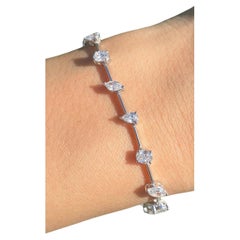 Multishaped VVS Natural 3 Carat Diamond Tennis Bracelet 18k gold