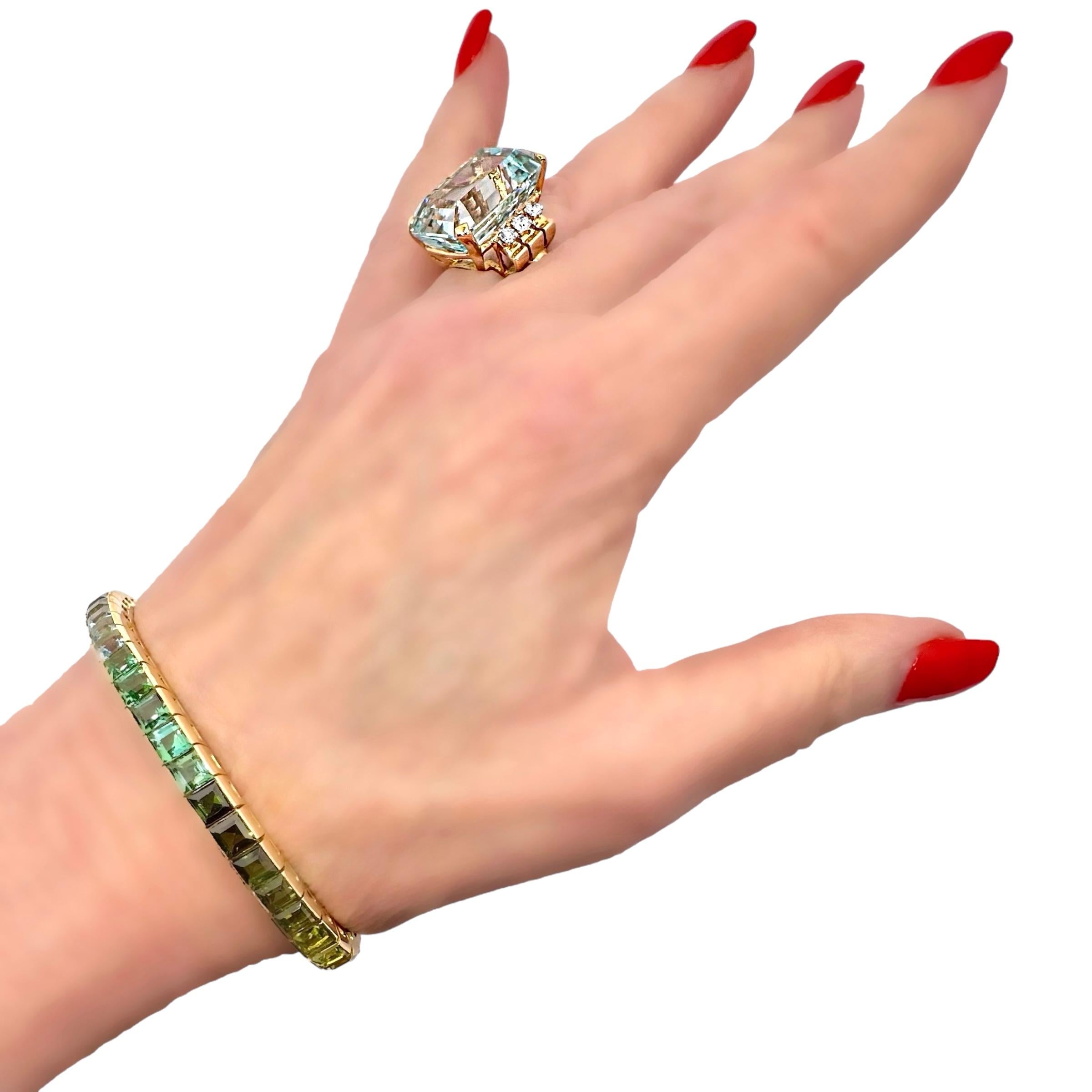 Bracelet multi-pierres de couleur arc-en-ciel en or jaune 18 carats en vente 6