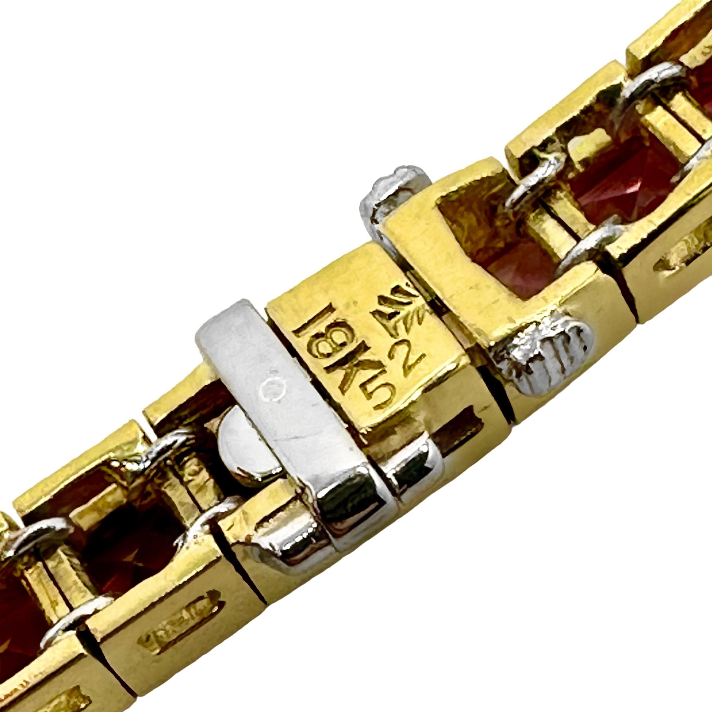 Bracelet multi-pierres de couleur arc-en-ciel en or jaune 18 carats en vente 2