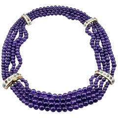 Multistrand Amethyst Beaded Necklace
