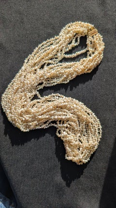 Multistrand Freshwater Pearl Strand Necklace with Gold Clasp