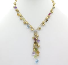 Multistrand White & Yellow Gold Marco Bicego Diamond & MultiColor Stone Necklace